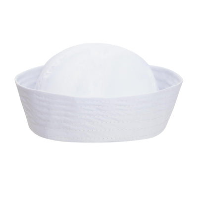 White Sailor Hat – Navy Captain Yacht Cap for Costume & Party Wear