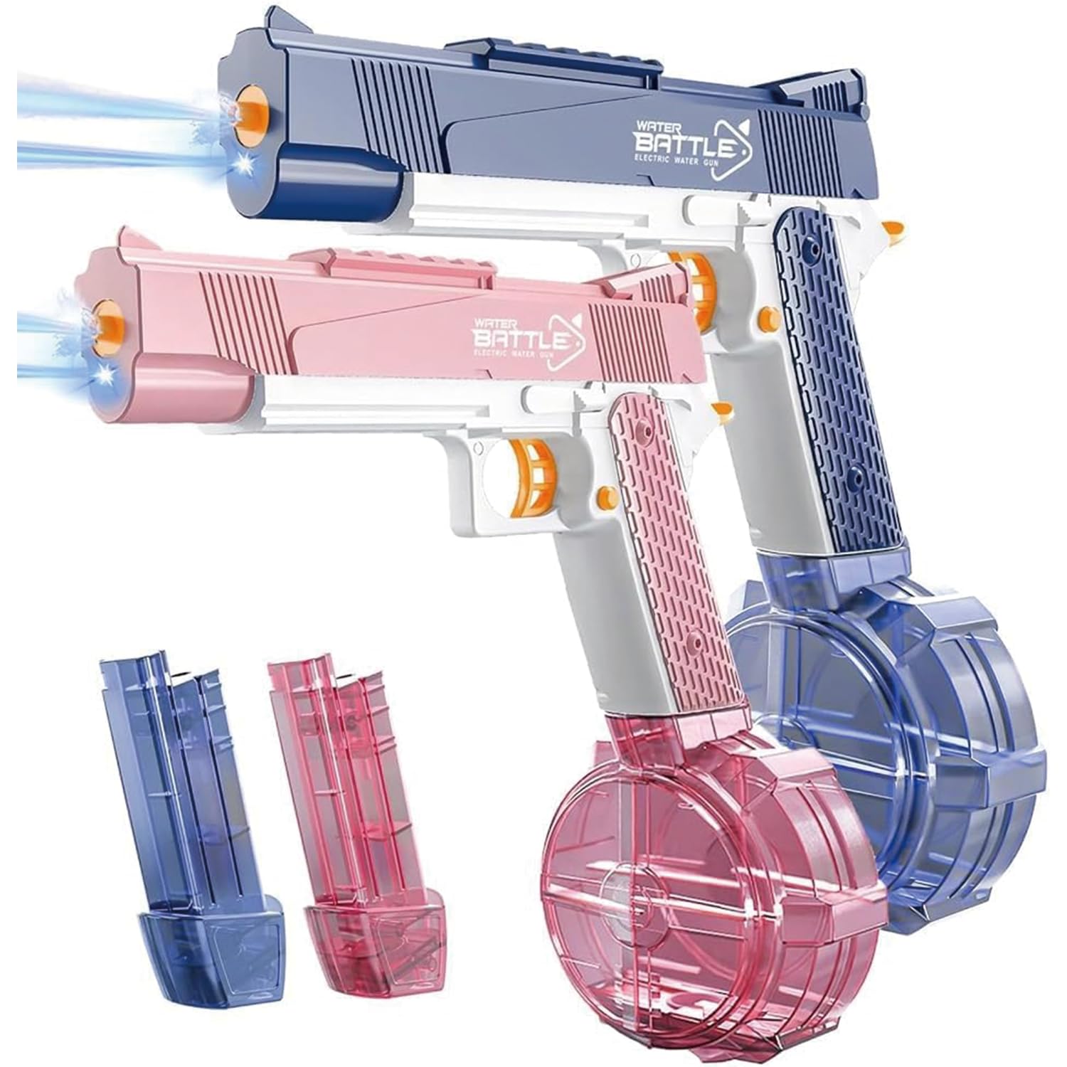 2Pcs Electric Rechargeable Water Guns – High Capacity, Long Range Pool Toy for Adults & Kids